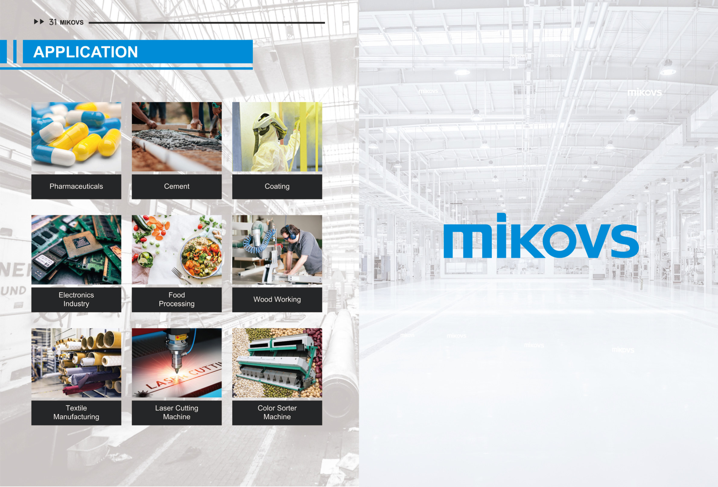MIKOVS application categories